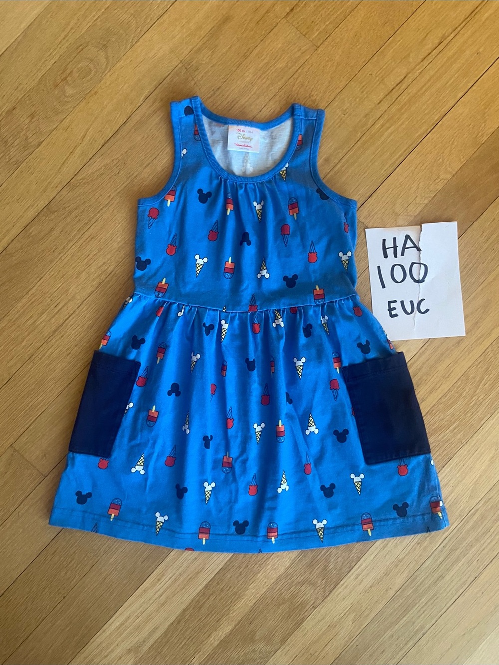 Hanna Andersson Size 100(4). Disney Blue Ice Cream Girls' Pocket Dress